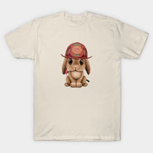 Cute Baby Bunny Firefighter T-Shirt